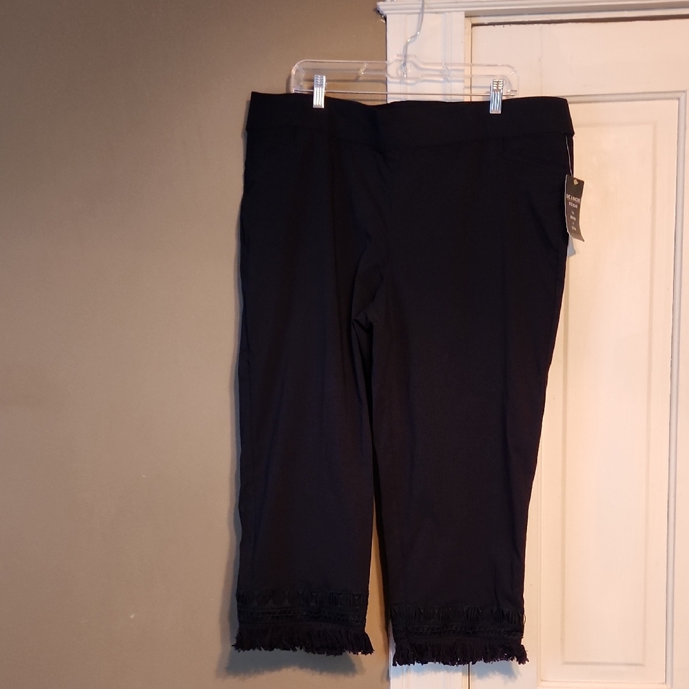 NWT Zac & Rachel Navy Blue Fringe Hem Bottoms